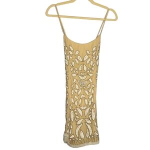 Revolve X by NBD Madeline Beige Beaded Sequined Dress Size 2